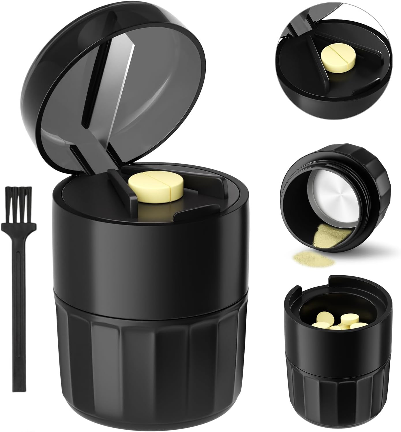 ​​ 3-In-1 Pill Crusher Pills Grinder, Pill Crushers Fine Powder with Stainless S