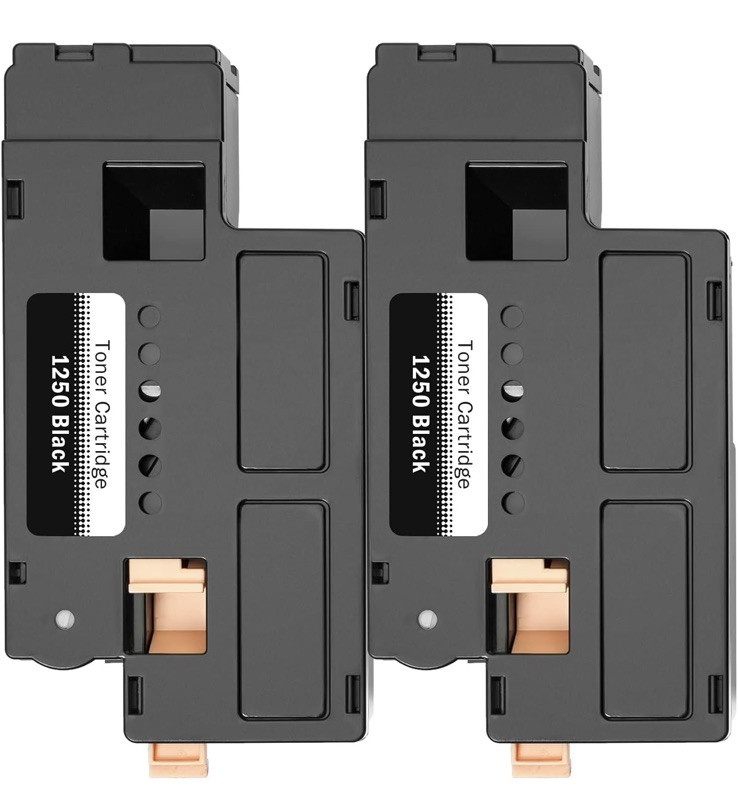 2 Black Toner Combo For Dell 1250 C1760NW C1765NF C1765NFW 1250C 1350cnw 1355cnw