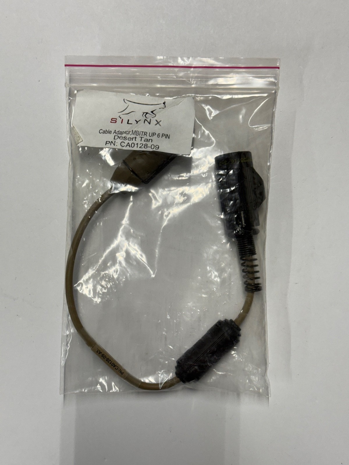 NEW Silynx Communications 6-Pin MBITR / PRC Adaptor Cable Desert Tan CA0128-09