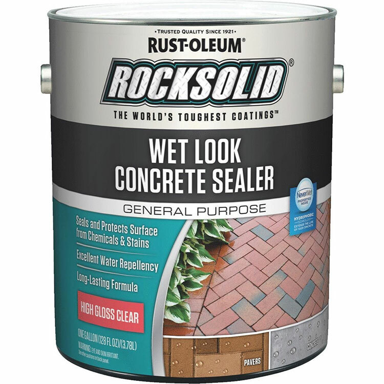 Rust-Oleum 317927 Rocksolid Wet Look Concrete Sealer High Gloss Clear gal