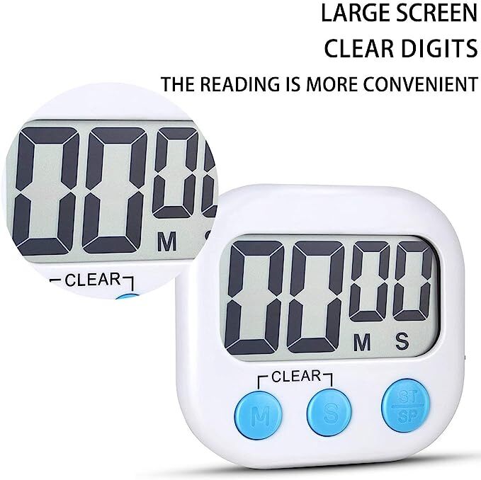 Portable Small Digital Kitchen Timer Magnetic Back and ON/Off Switch