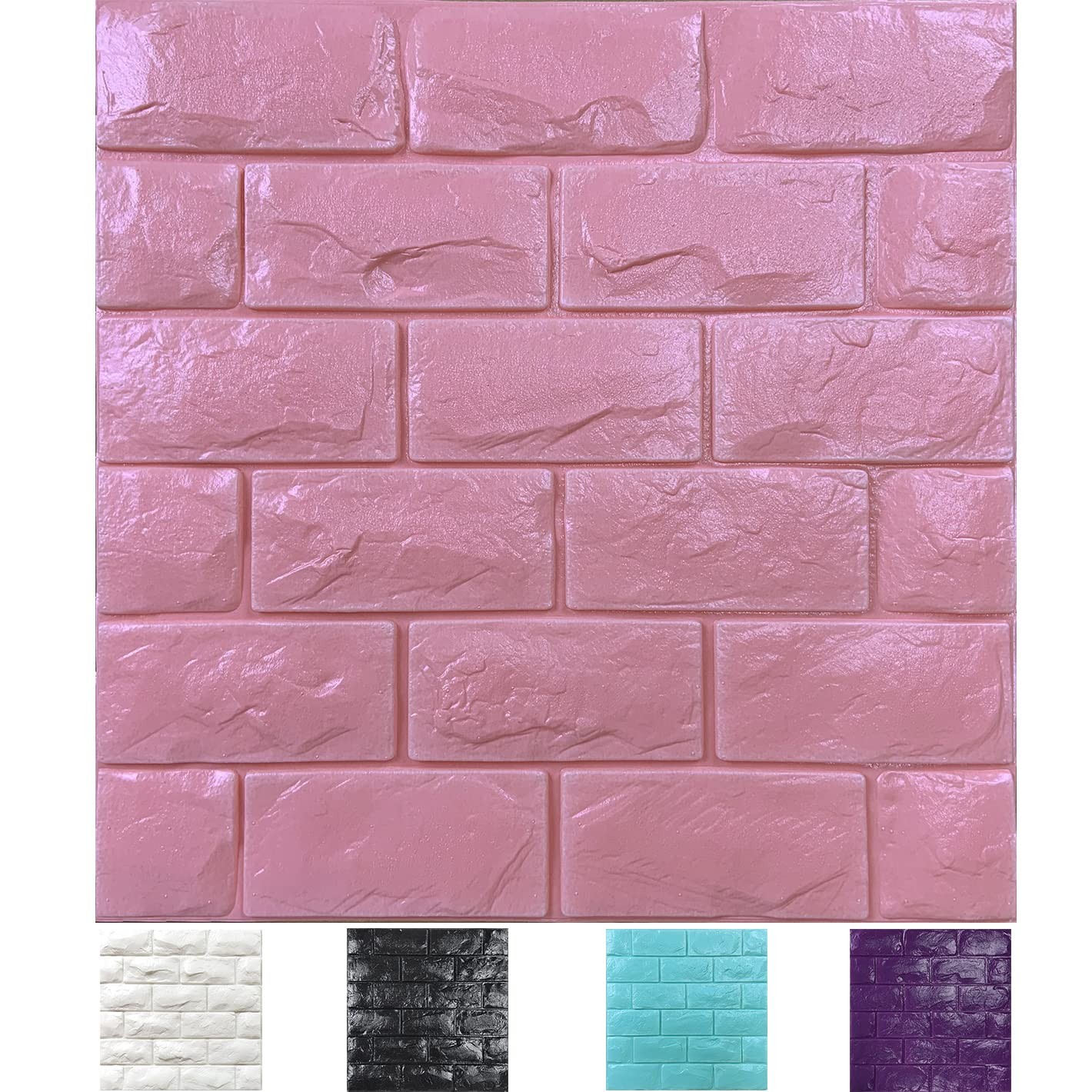 30PC 3D Pink Faux Brick Wall Panels Peel & Stick Self Adhesive Foam Tile