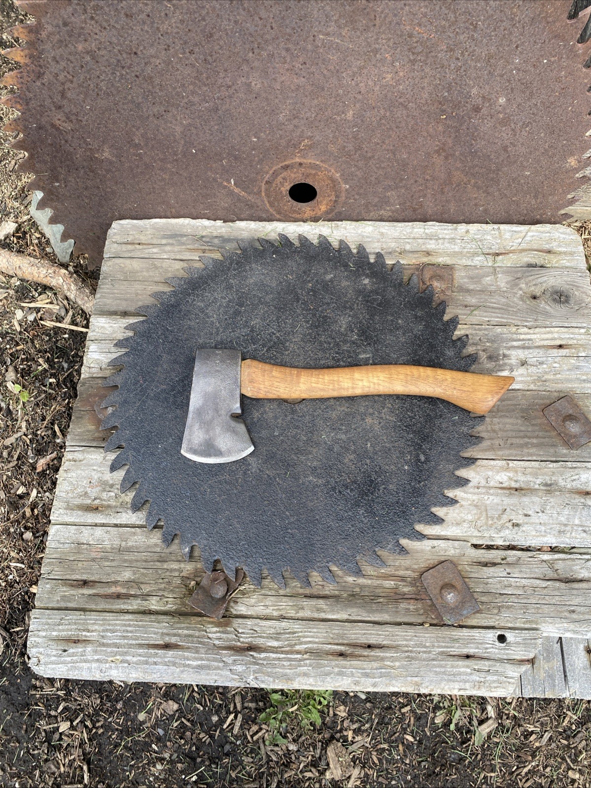 NICE X-X 4-8 SCOUTING CAMP AXE VINTAGE HATCHET Solid Handle Backpack