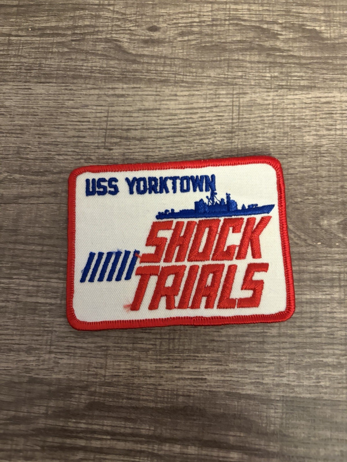 Vintage USS Yorktown “Shock Trials" US Navy Embroidered Patch