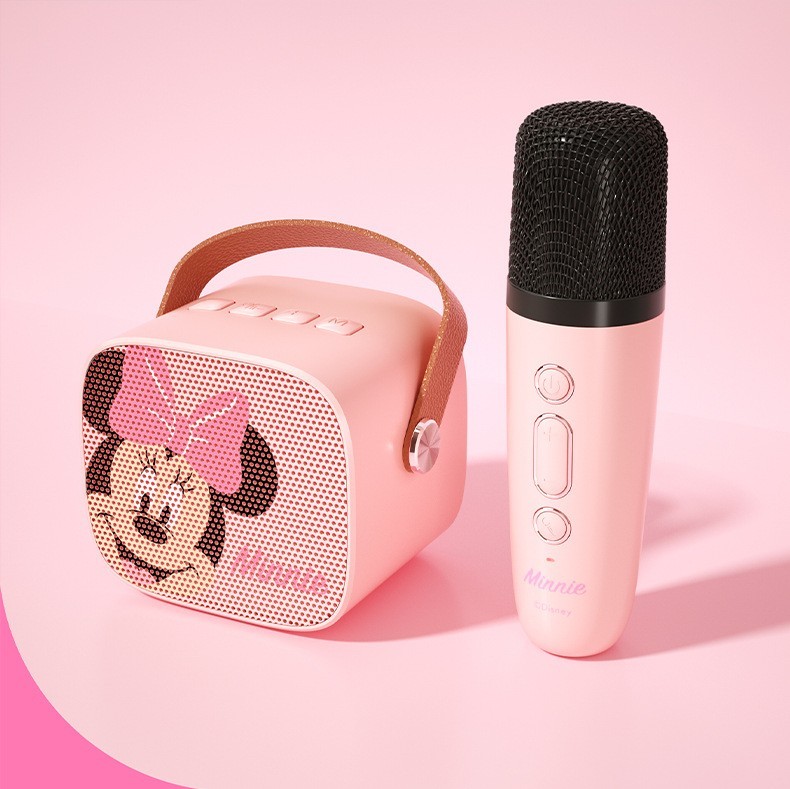 Mini Wireless Bluetooth Microphone Speaker Home KTV Karaoke Portable Gifts Pink