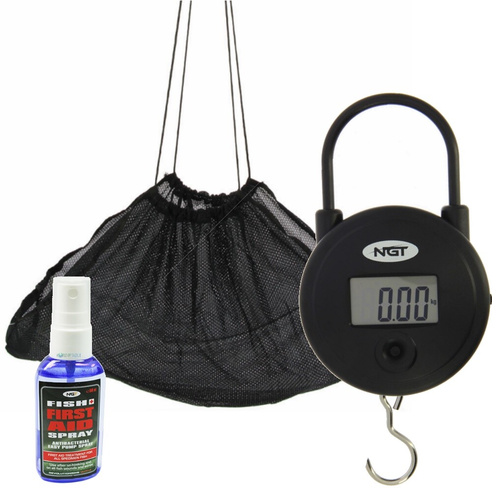 NGT Digital Fishing Scales & Weigh Sling Fish Aid Carp Coarse Fishing Set