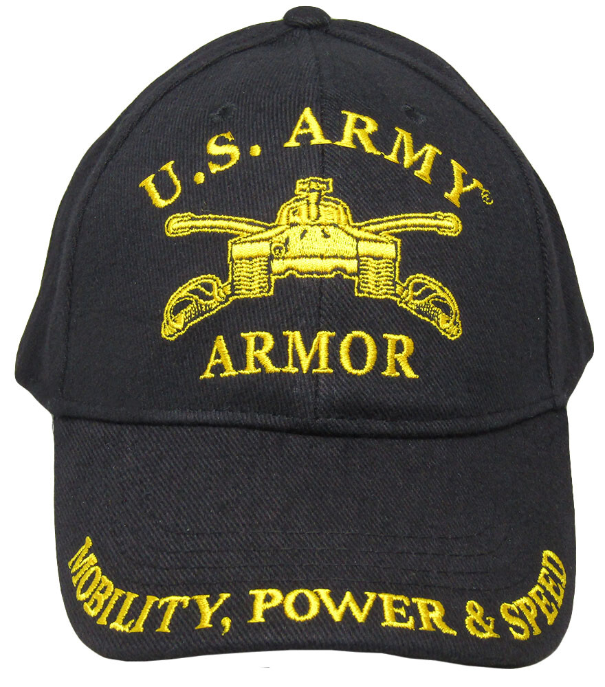 U.S. ARMY ARMOR Hat with the ARMOR INSIGNIA cap - BLACK - Veteran