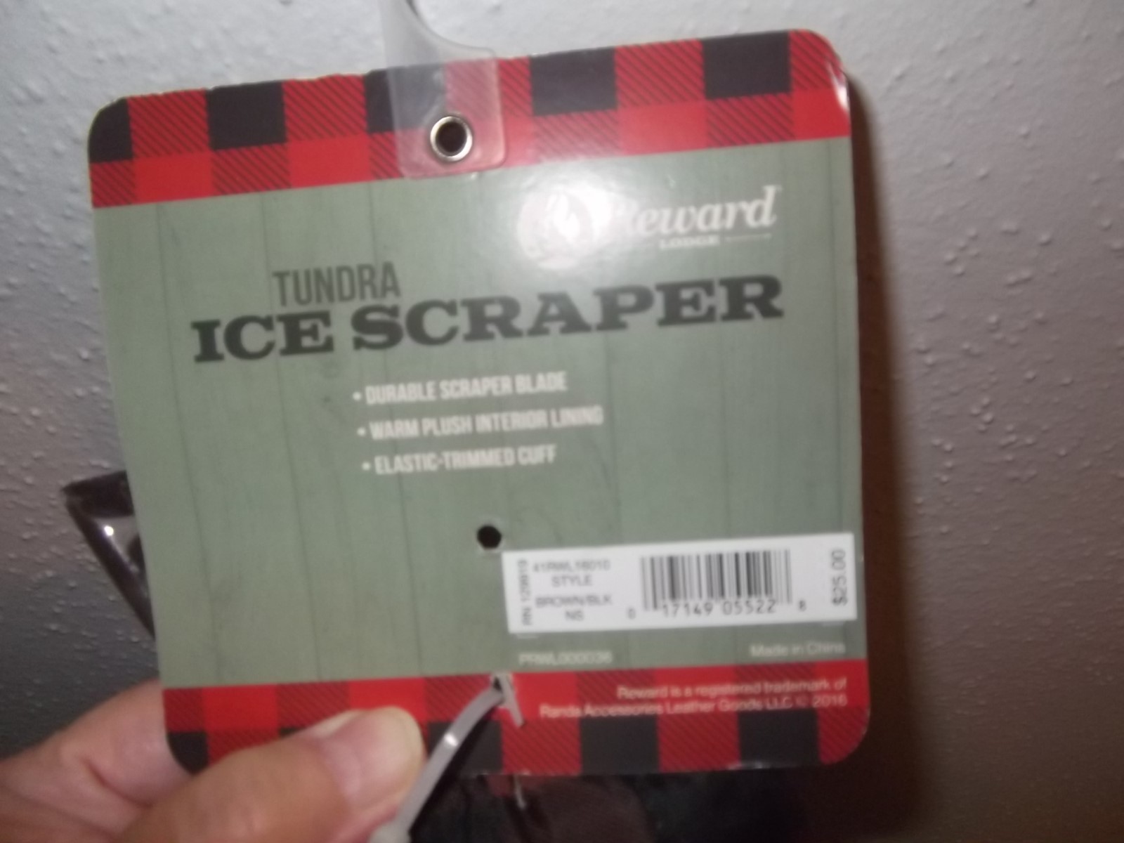 ICE SCRAPER - BROWN / BLACK PLAID - ONE SIZE (AC-26-91x2)