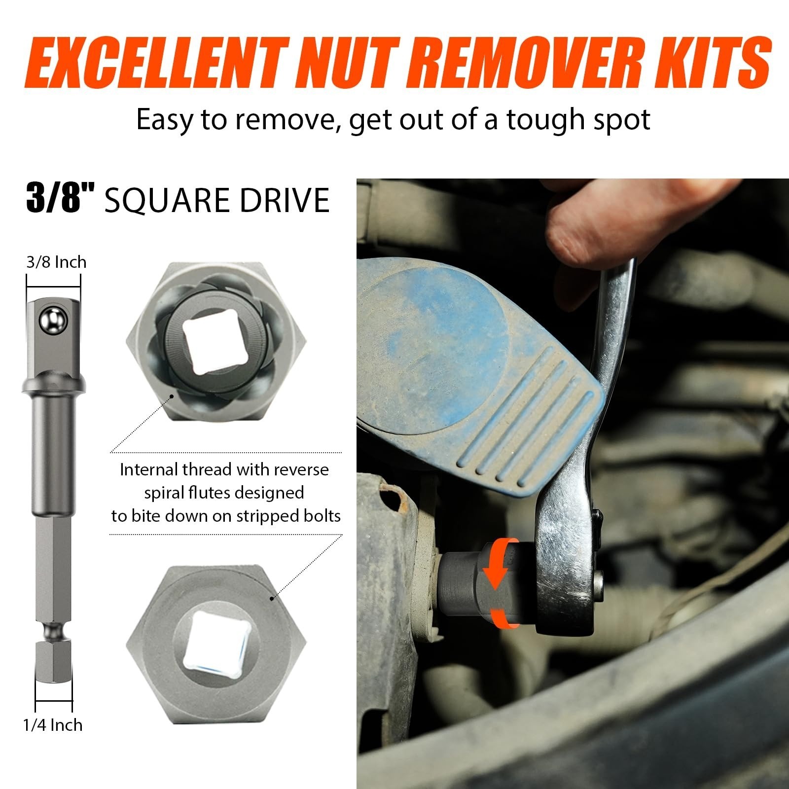 26Pcs Bolt Extractor Kit, Left Hand Drill Bit, Heavy Duty Tool Set