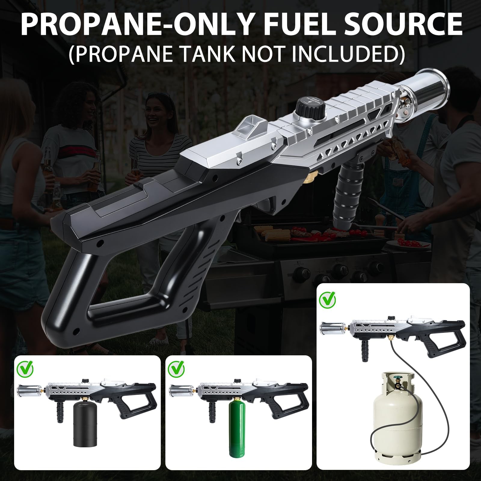 Muphop Powerful Propane Torch Gun, Flamethrower Gun with Adjustable Flame, Bl...