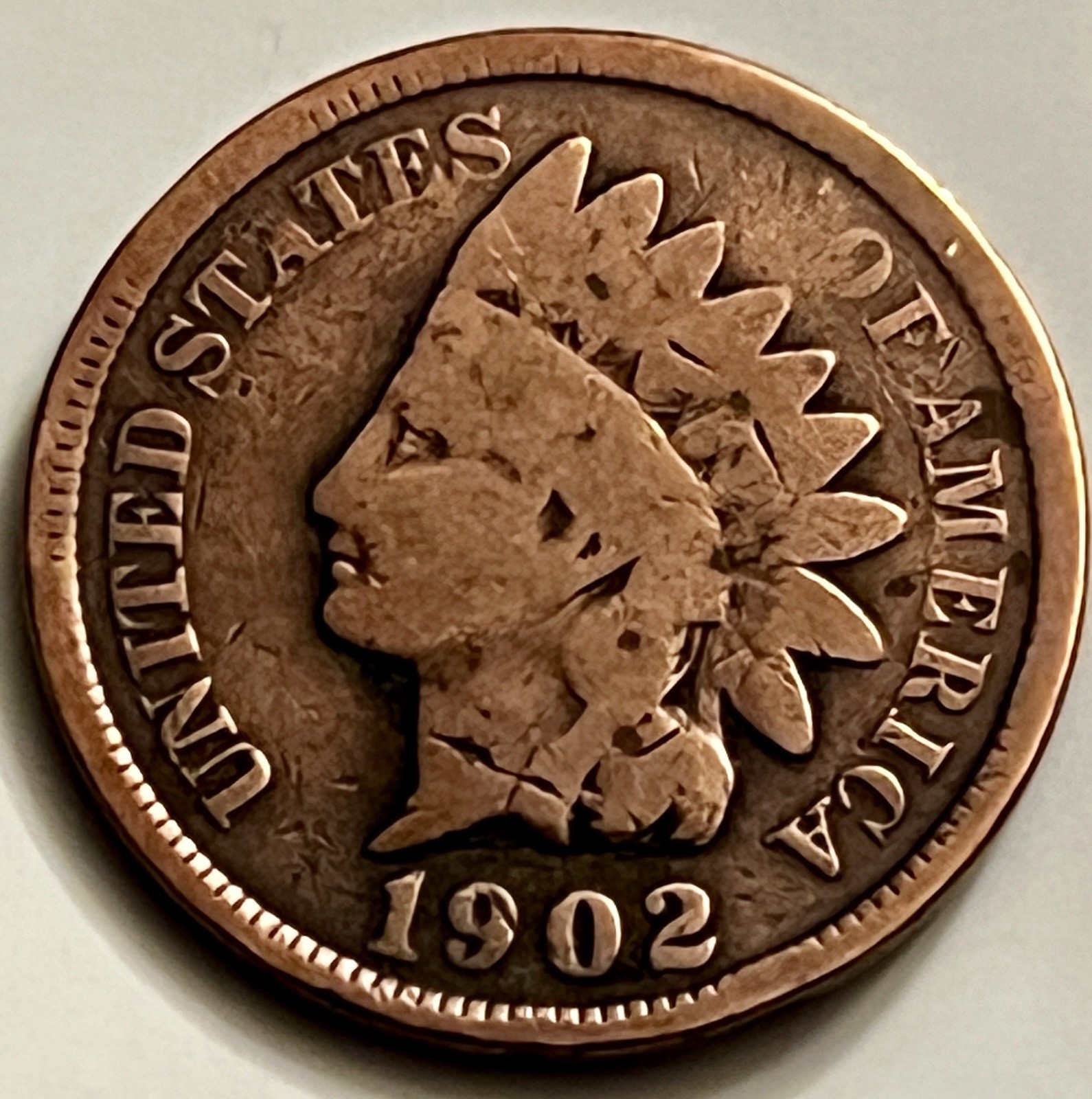 1902 Indian Head Cent - Solid Circulated Turn of the Century Penny BN1372