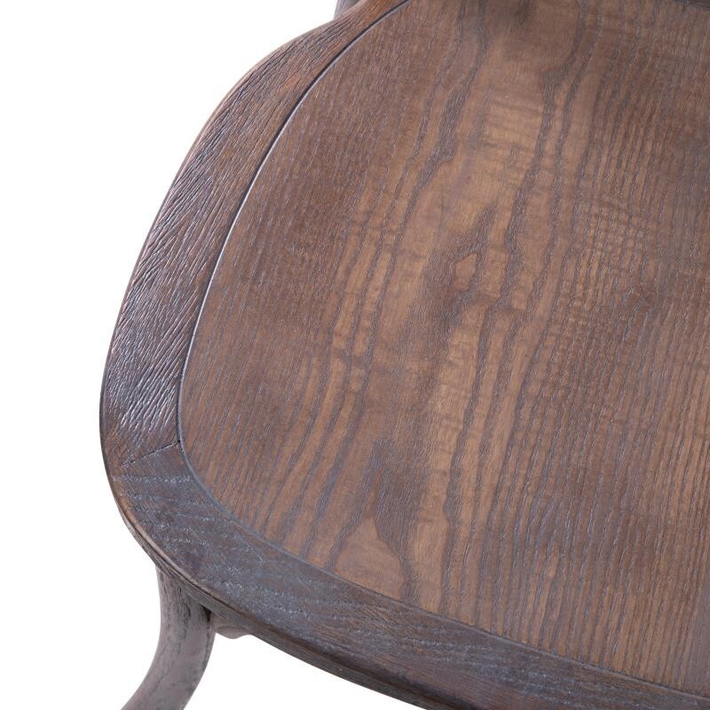 10 PACK Cross Back Dark Driftwood Wood Restaurant Chair - FREE SEAT CUSHIONS