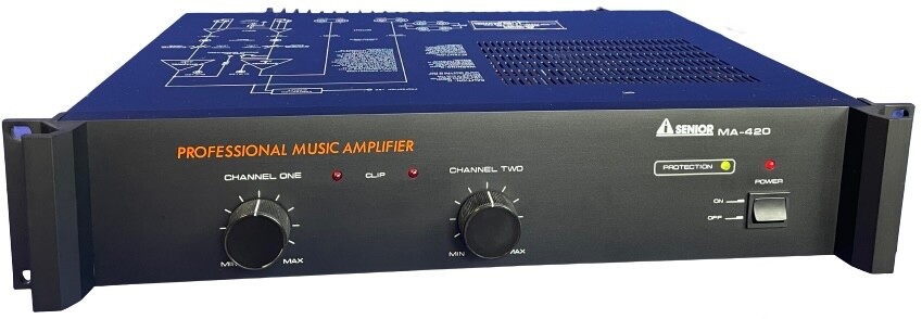 Senior MA-420, 2 Channel Pro Music Amp, 100Wx2@8Ω or 300Wx1@8Ω-RackMnt-PreOwn-OB
