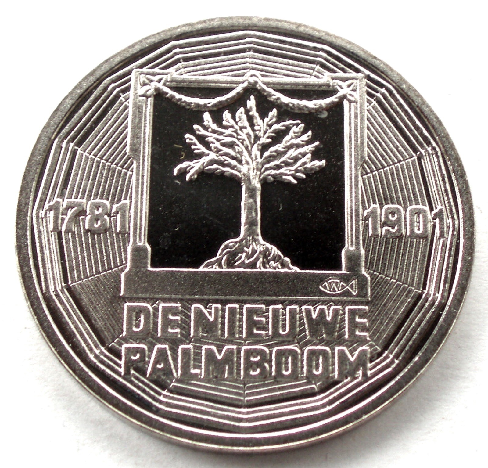 NETHERLANDS SCHIEDAM 2½ EURO 1998 DE NIEUWE PALMBOOM 1781 UNC 30mm 9.3g SS3.1