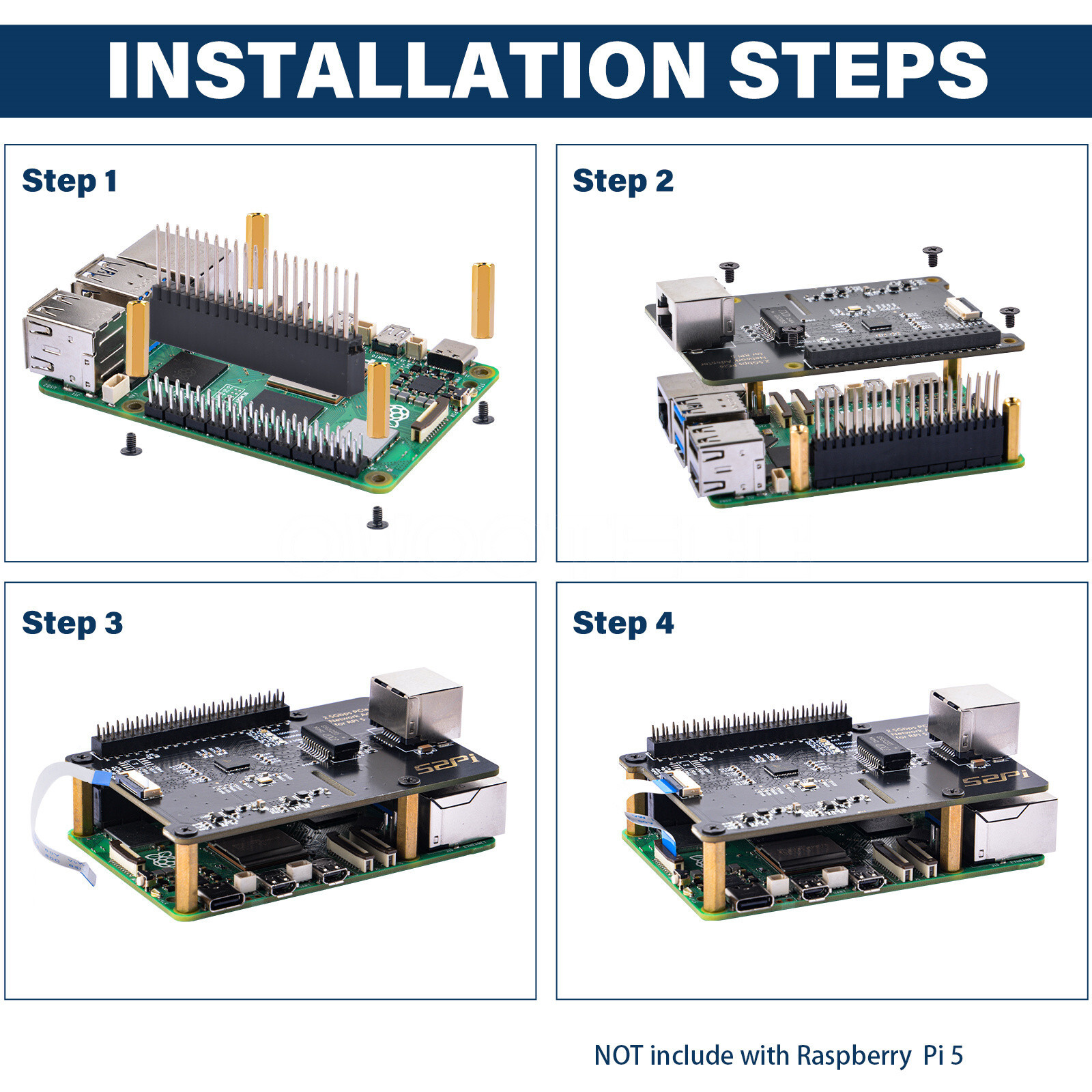 W03 2.5Gbps PCIe Network Adapter Expansion Board For Raspberry Pi 5