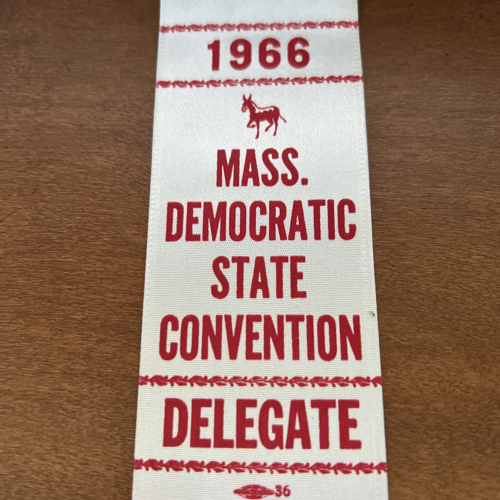 1966 Massachusetts State Convention Delegate Ribbon