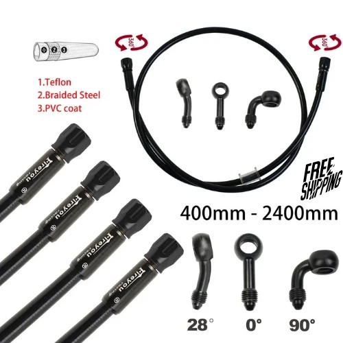 AN3 Braided Brake Hose Motorcycle Hydraulic Clutch Oil Line Tube