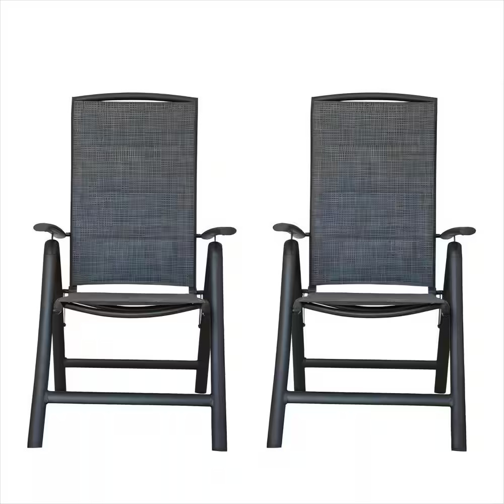 Double-Layered Textilene Fabric Folding Outdoor Aluminium Reclining Sling Lawn C