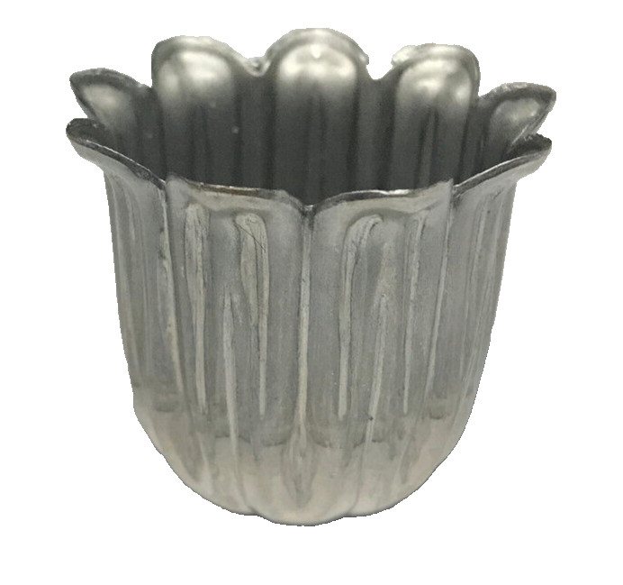 New 1 1/2" Stamped Steel Lamp, Chandelier Candle Cup, Husk,  1 5/8" O.D. #SC556