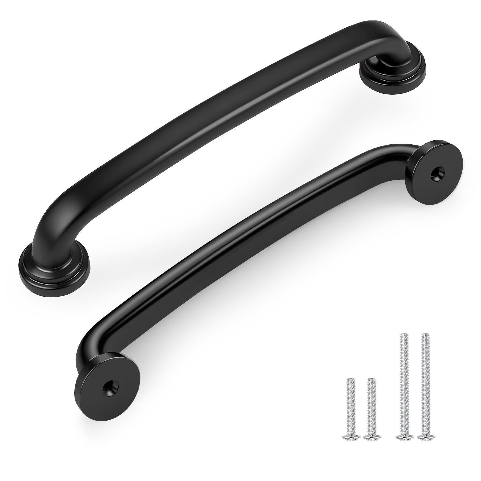 5 Inch Hole Centers Black Solid Zinc Alloy Cabinet Handles (10 Pack) - Vintag...