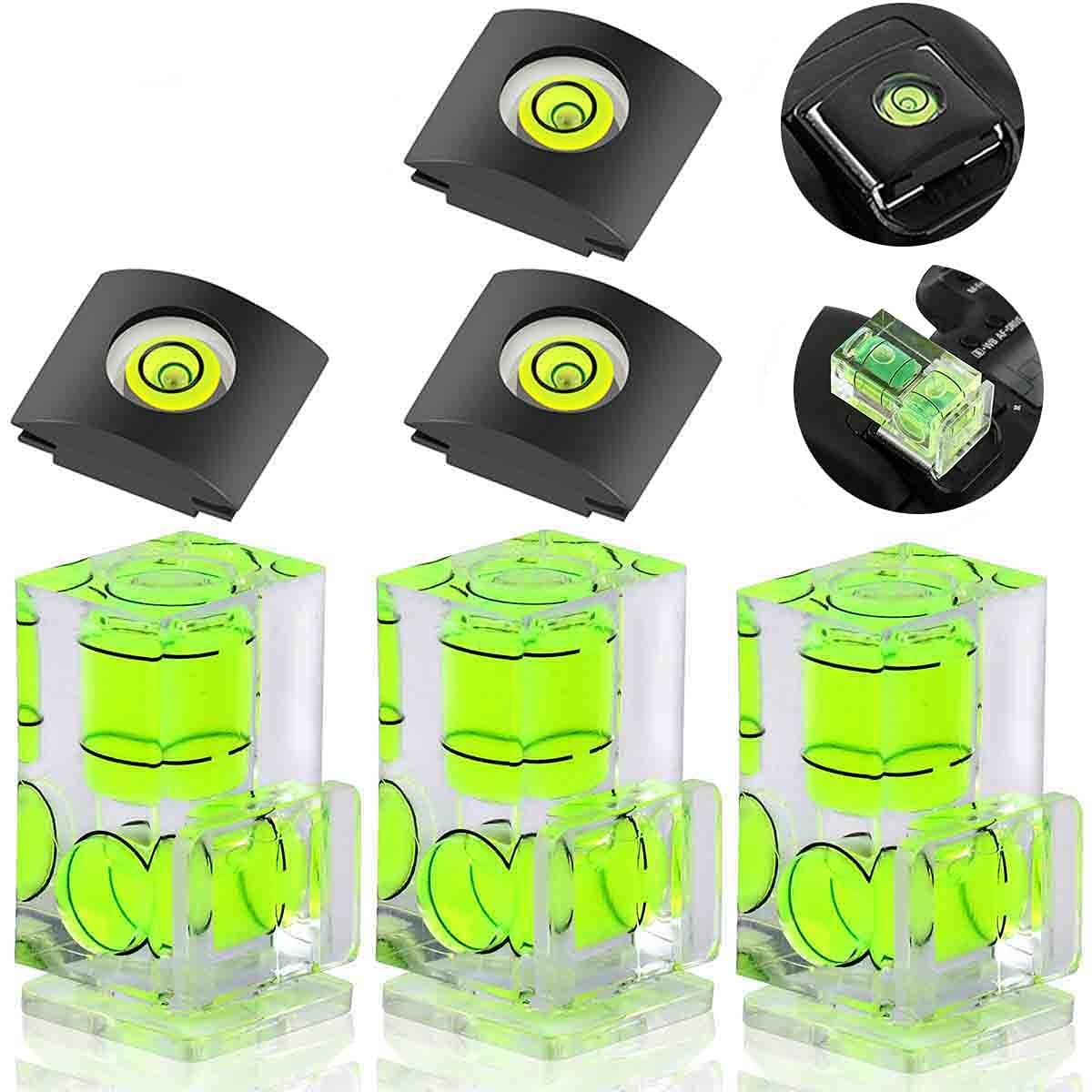 6 Pack Camera Hot Shoe Bubble Level 1 Axis 2 Axis Clear Level Set