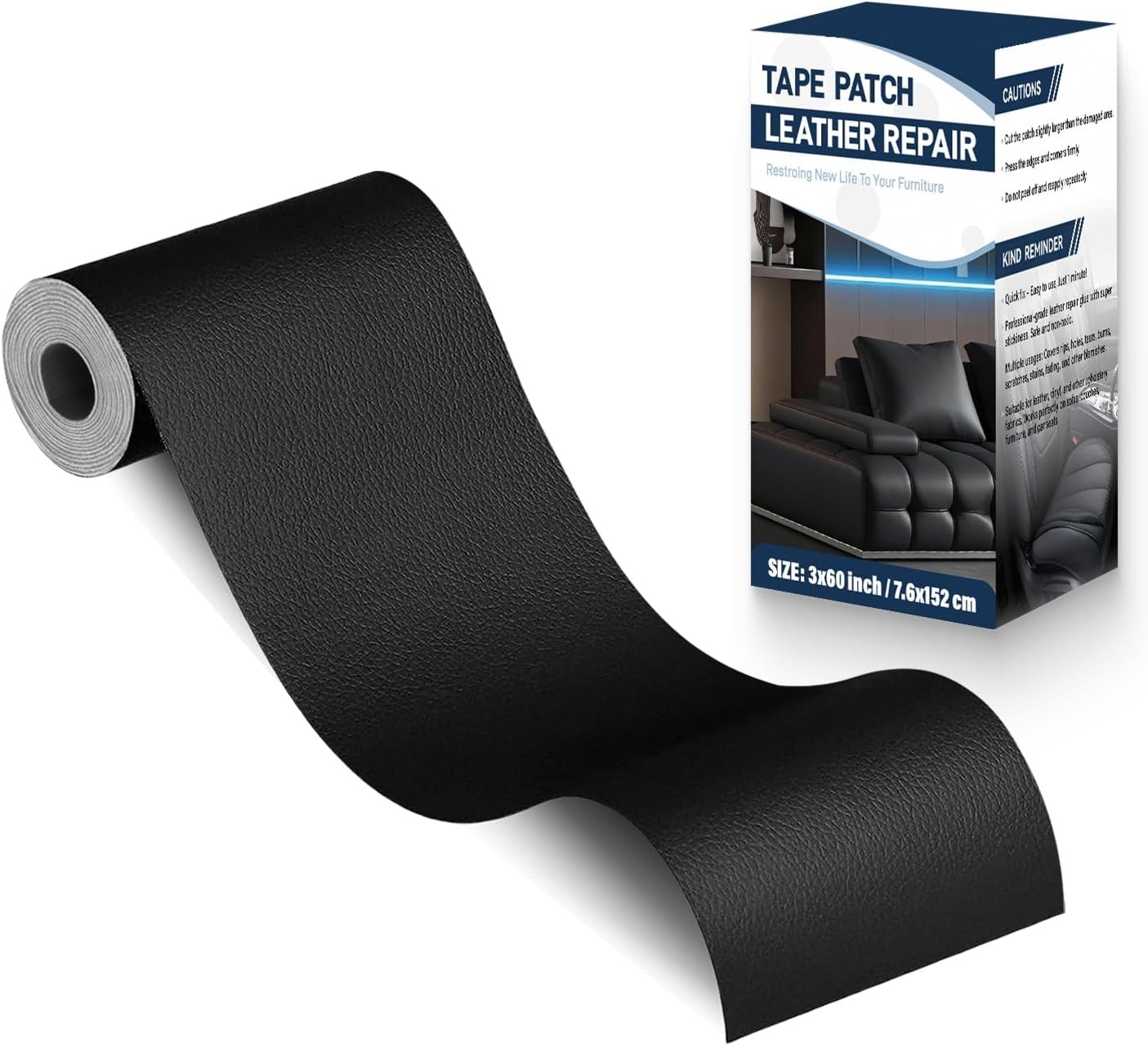 Leather Repair Patch for Furniture - Self Adhesive Leather Repair Tape Kit, Viny