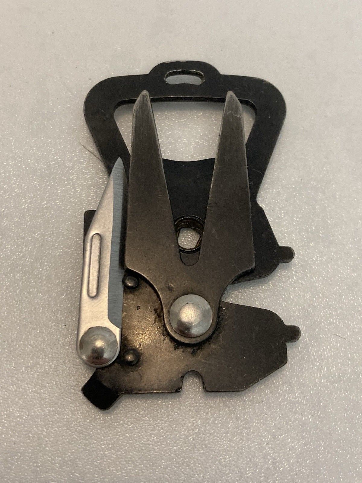 Vintage Golf Divot Multi Tool Bottle Opener Knife Folding Black