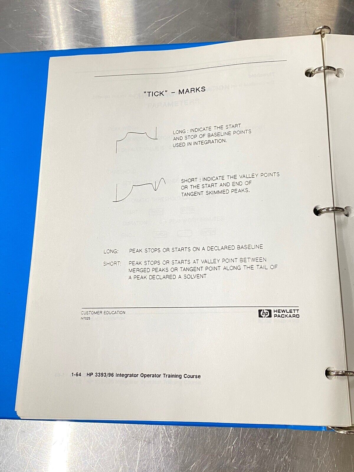 Hewlett Packard HP 393/96 Integrator Operator - Users Guide / Instruction Manual
