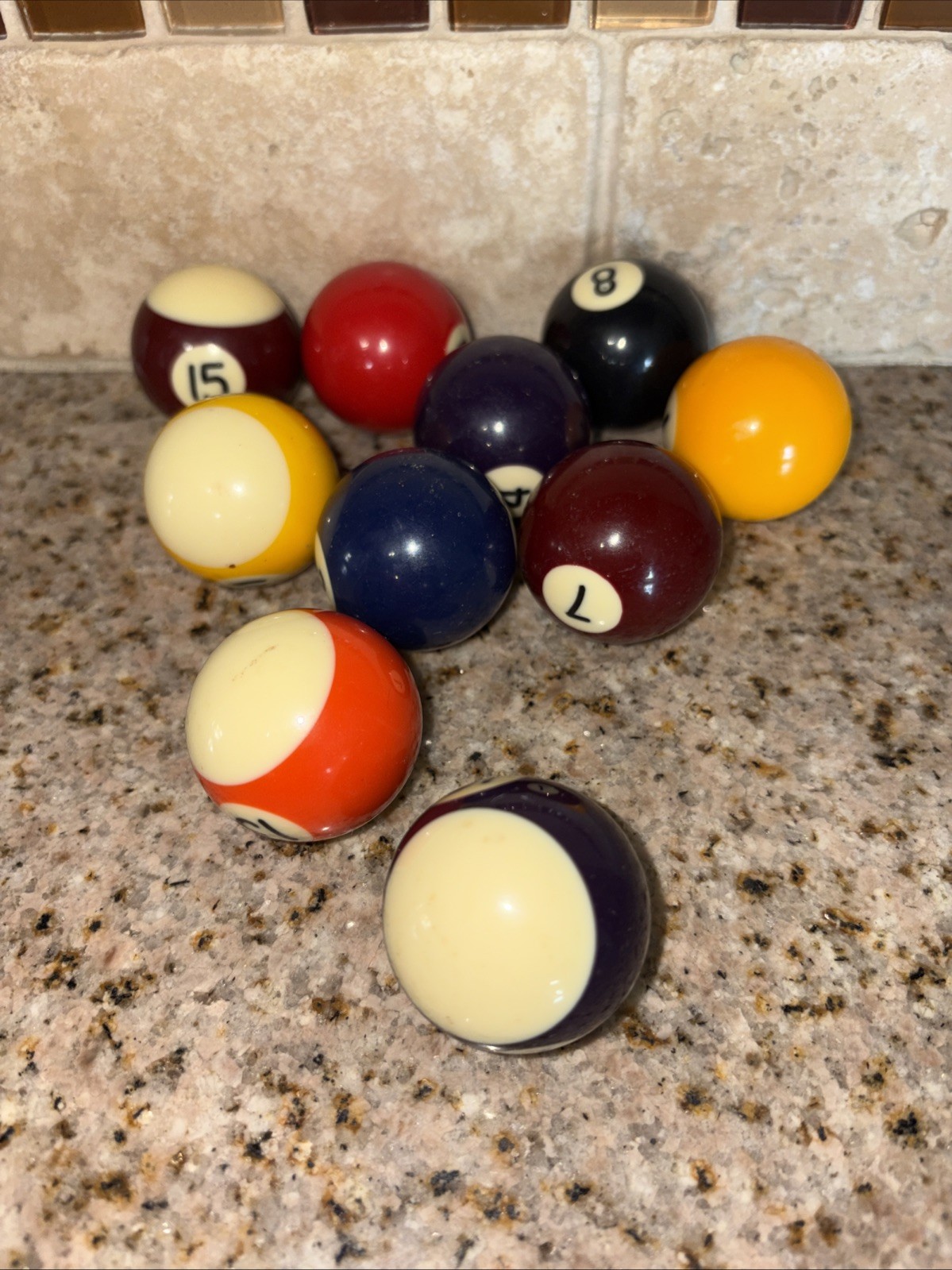 Lot of Small Billiard Balls LOT of 10 - 1 1/2 " #029