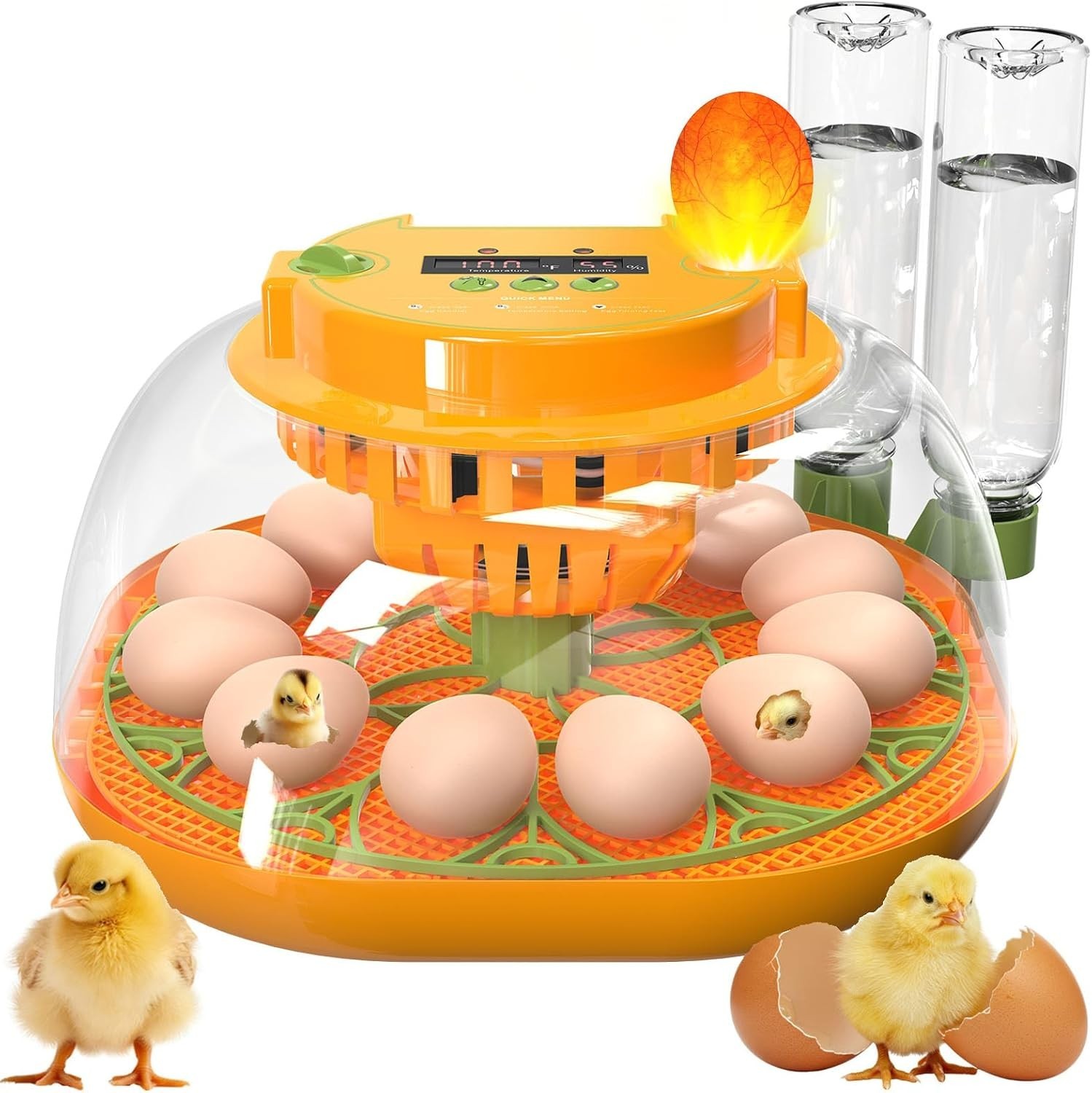 12 Egg Incubator with Automatic Egg Turning and Humidity Control