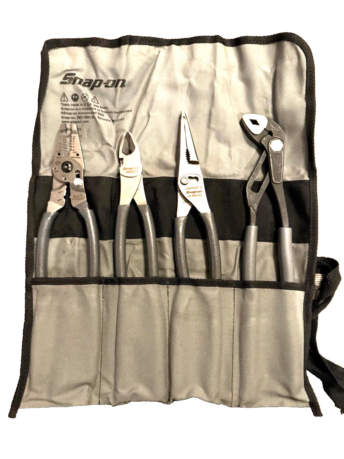 NEW Snap-on™ PL4TGKB1DT 4-pc Plier Set Includes 388ACF PWCS9AF LN47ACF AWPBX10