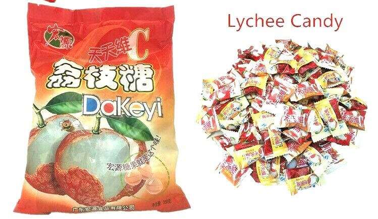 4 Bags of Guava, Pine, Lychee, Peach Hard Candy, by Hong Yuan 12.35 oz Fast Ship