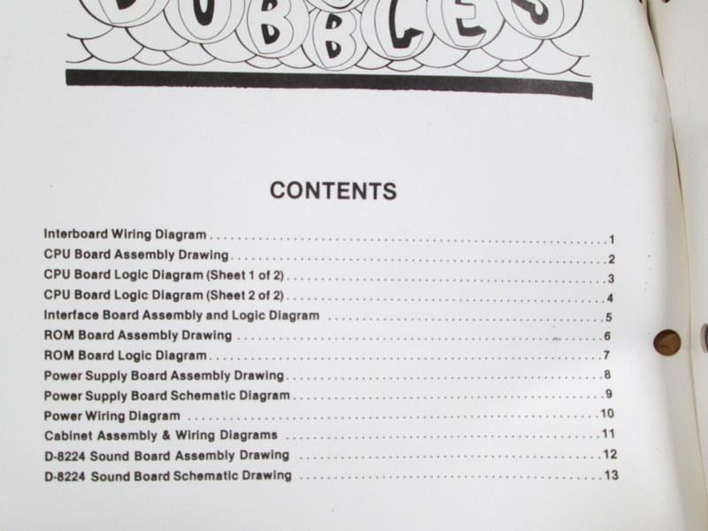 Vintage Arcade Game BUBBLES Drawing Set by Williams 16-3012-103