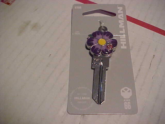 Qty 1 kw 1/66 Hillman 3D  Purple Flower Shaped Key Blank  with free shipping