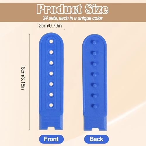 24 Pairs 24 Colors Snapback Strap Covers, 7-Hole Adjustable Hat Snap