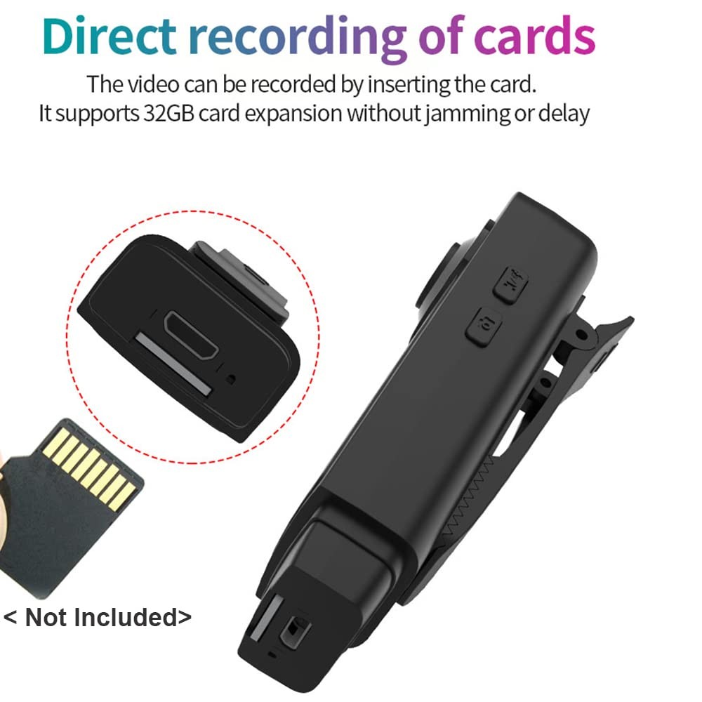 Docooler 1080P Mini Body Camera with Audio Clip-on Video Recorder Wide Angle ...
