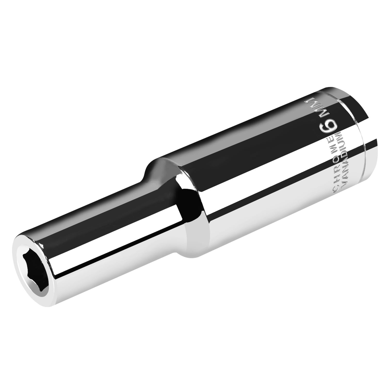 3/8" Drive Deep Socket,6mm Metric Socket 6-Point,CRV 6mm 3/8 Deep
