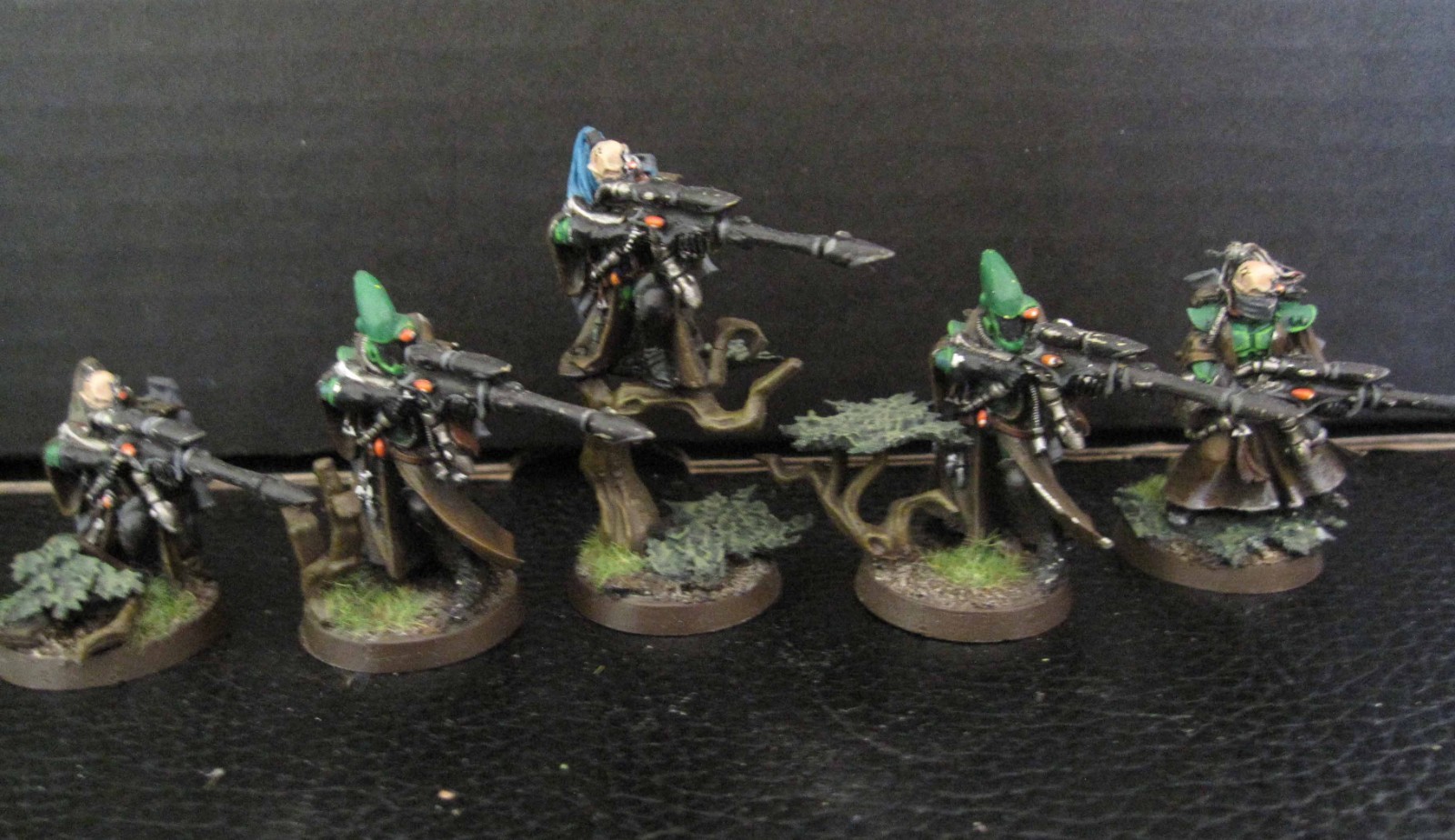 40K Craftworld Aeldari Eldar Rangers squad metal OOP painted.