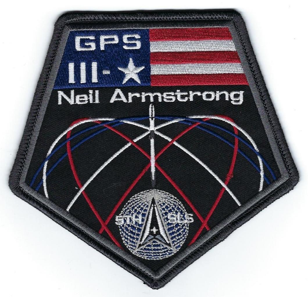 FALCON 9 5 SLS GPS III-5 SPACE MISSION PATCH NEIL ARMSTRONG CAPE LAUNCH TEAM