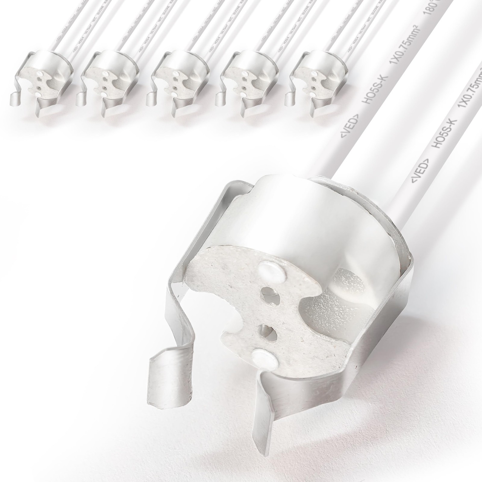 MR16 GU5.3 Socket with Clip/Bracket, MR11 Light Socket, Mini Bi Pin 6, white