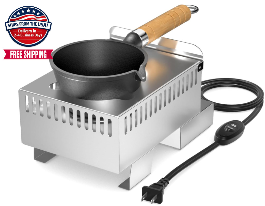 5 lb Electric Lead Melting Pot with Long Handle & Spout 750℉ for Bullet Casting