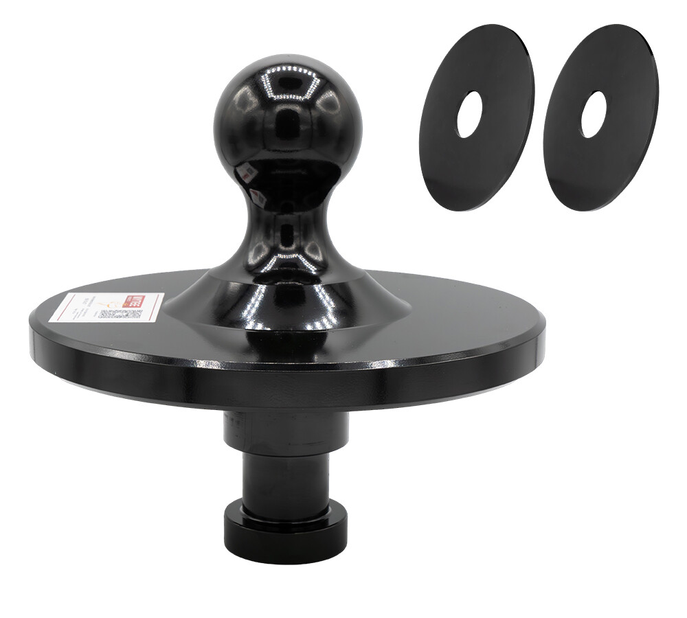 Kingpin to 2-5/16" Gooseneck Ball Hitch Adapter w/ Rings Fit for Tractor, Black