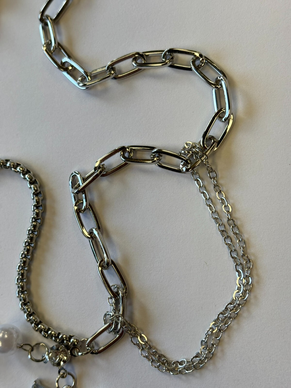 Dual Chain Pearl Enchanted Glass Butterfly