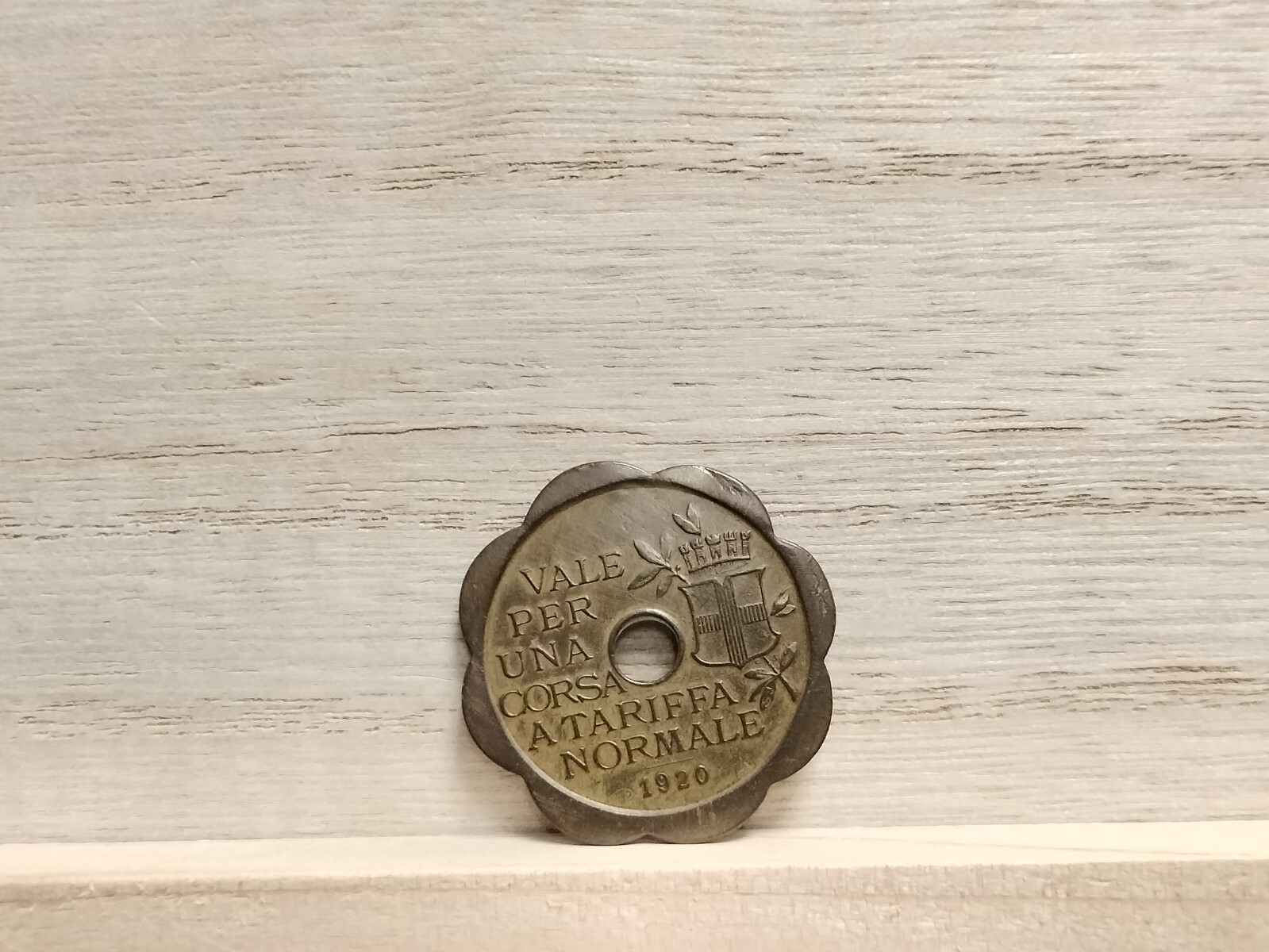 1920 Tramvie of the Municipality of Milan Italy Brass Token