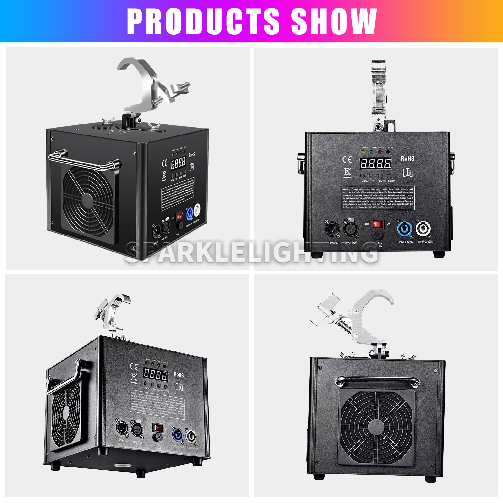 PAIDUN 2Pack 750W Hanging Cold Spark Firework Machine Stage Effect Wedding Party