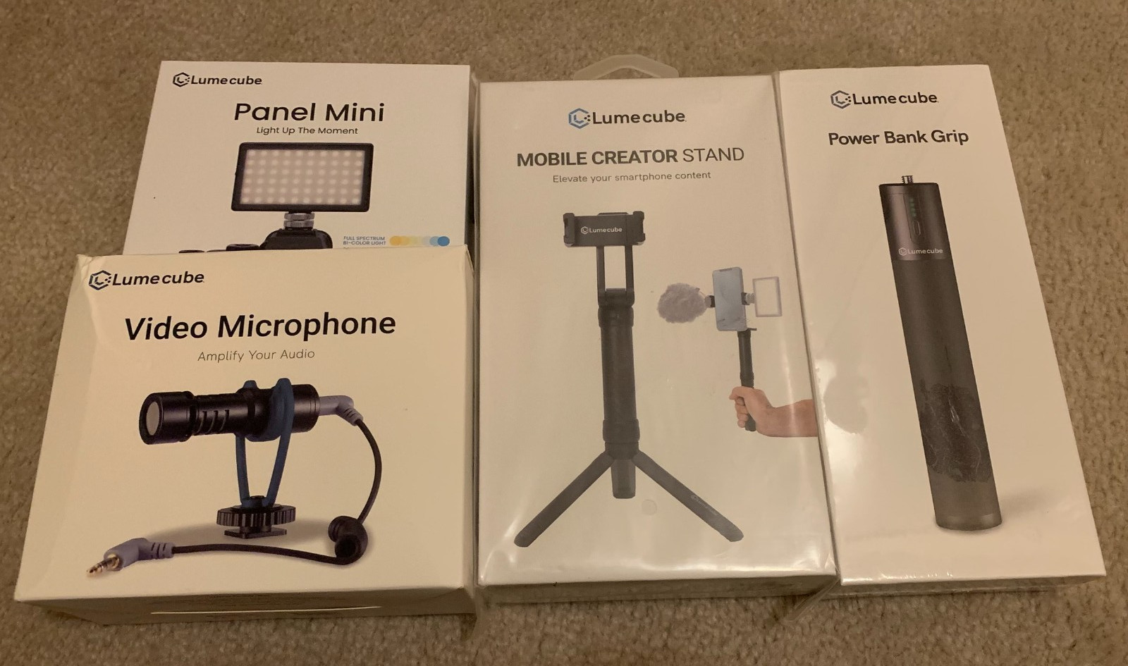Lumecube Accessories - Panel Mini, Mobile Creator Stand, Power Bank, Microphone