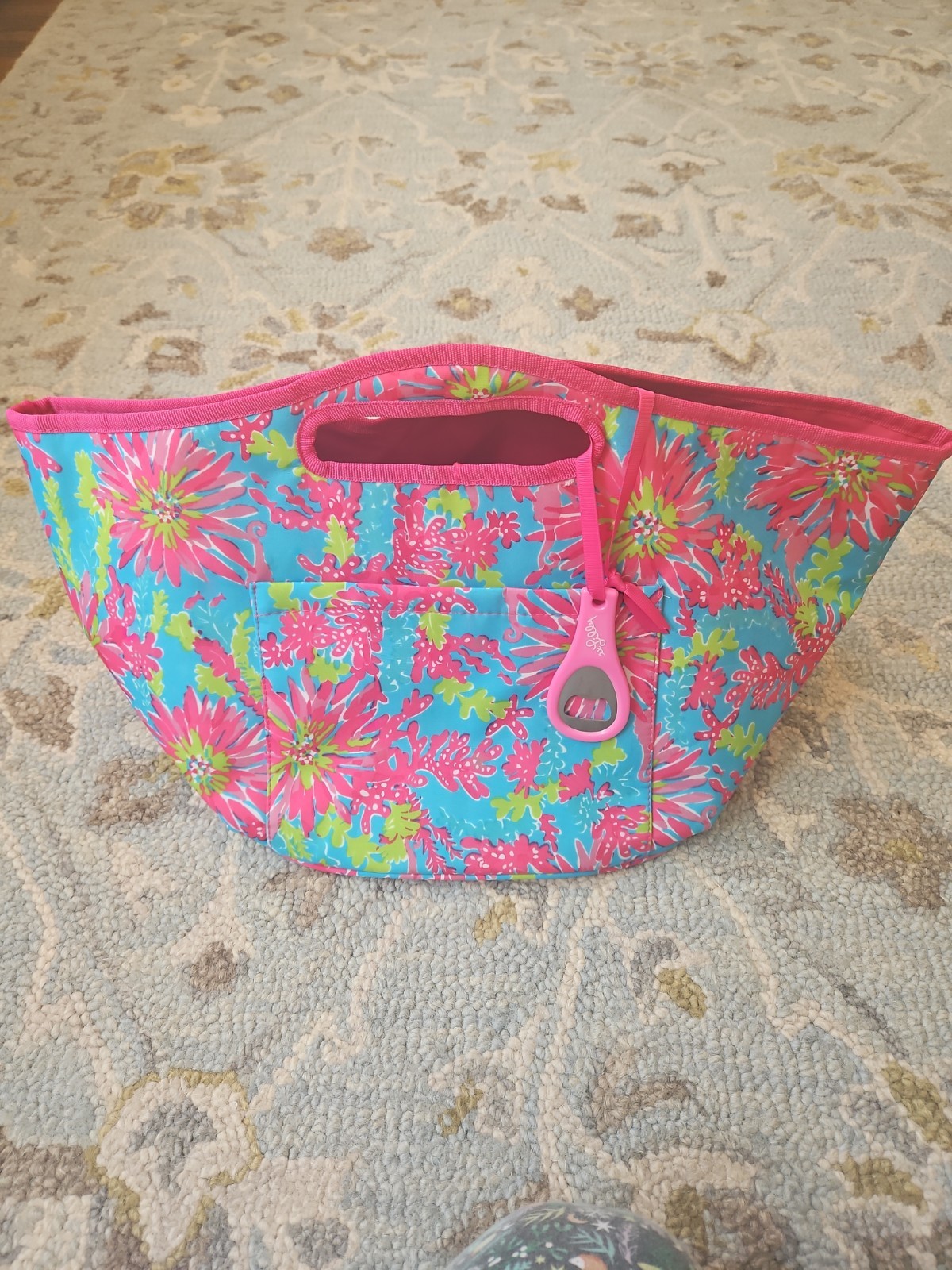 Lilly Pulitzer Beverage Tote Pink Blue And Green