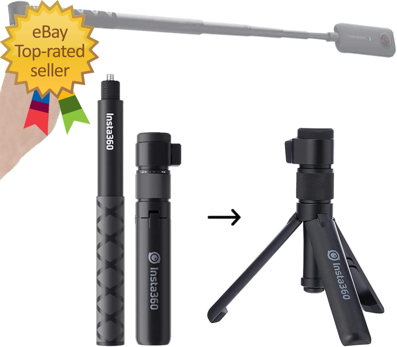 Handheld Camera Selfie Stick and Tripod for Insta360 Bullet Time Bundle, Protect