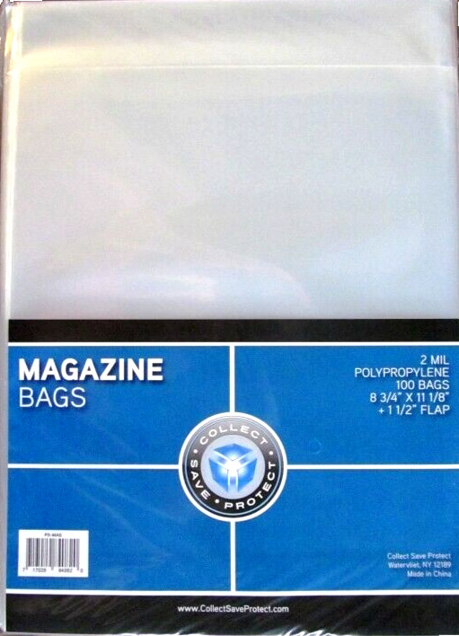 300 Standard Regular Size Magazine Sleeve Bag Pack Storage Protector Acid Free