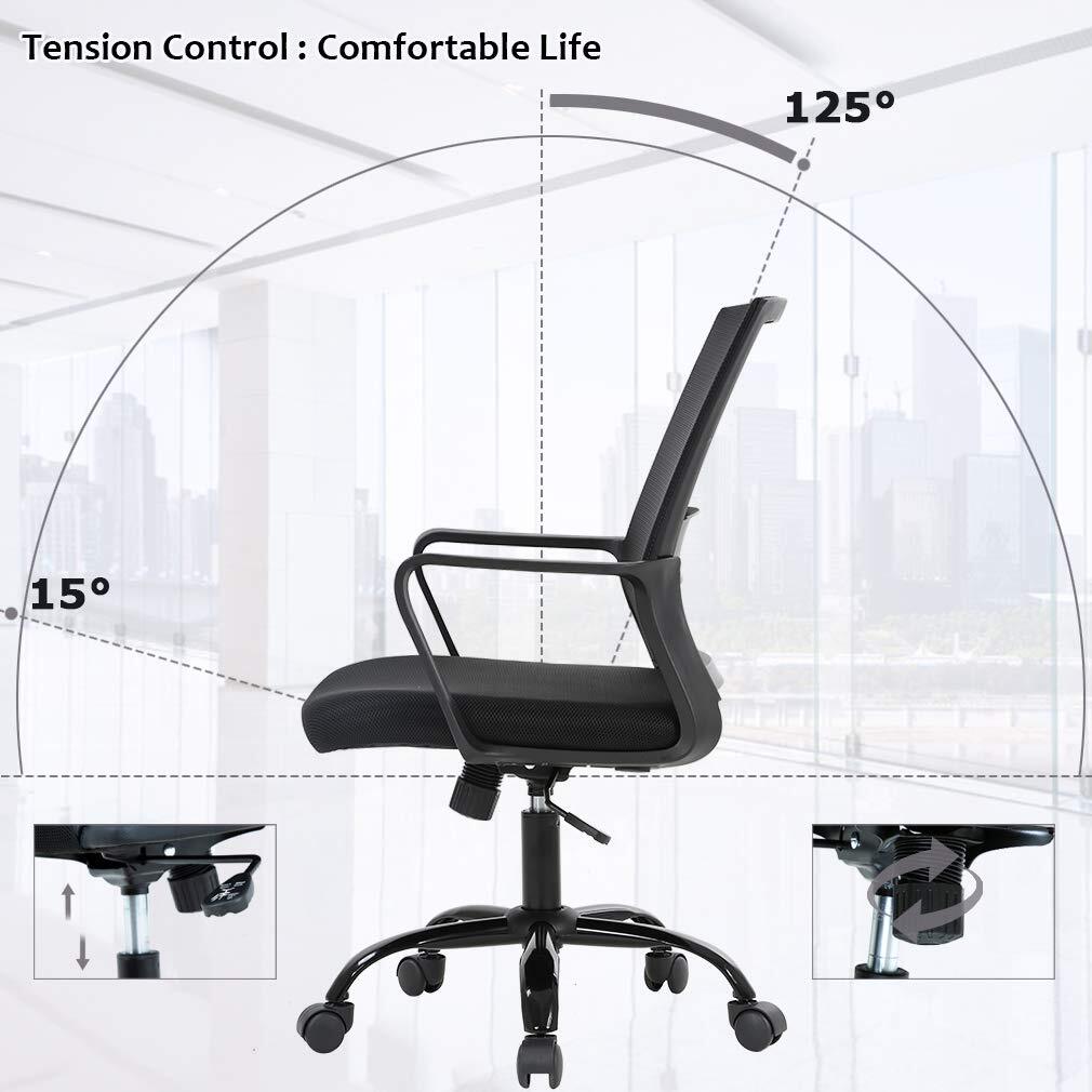 PayLessHere Ergonomic Desk Swivel Rolling Computer Executive Lumbar Support T...
